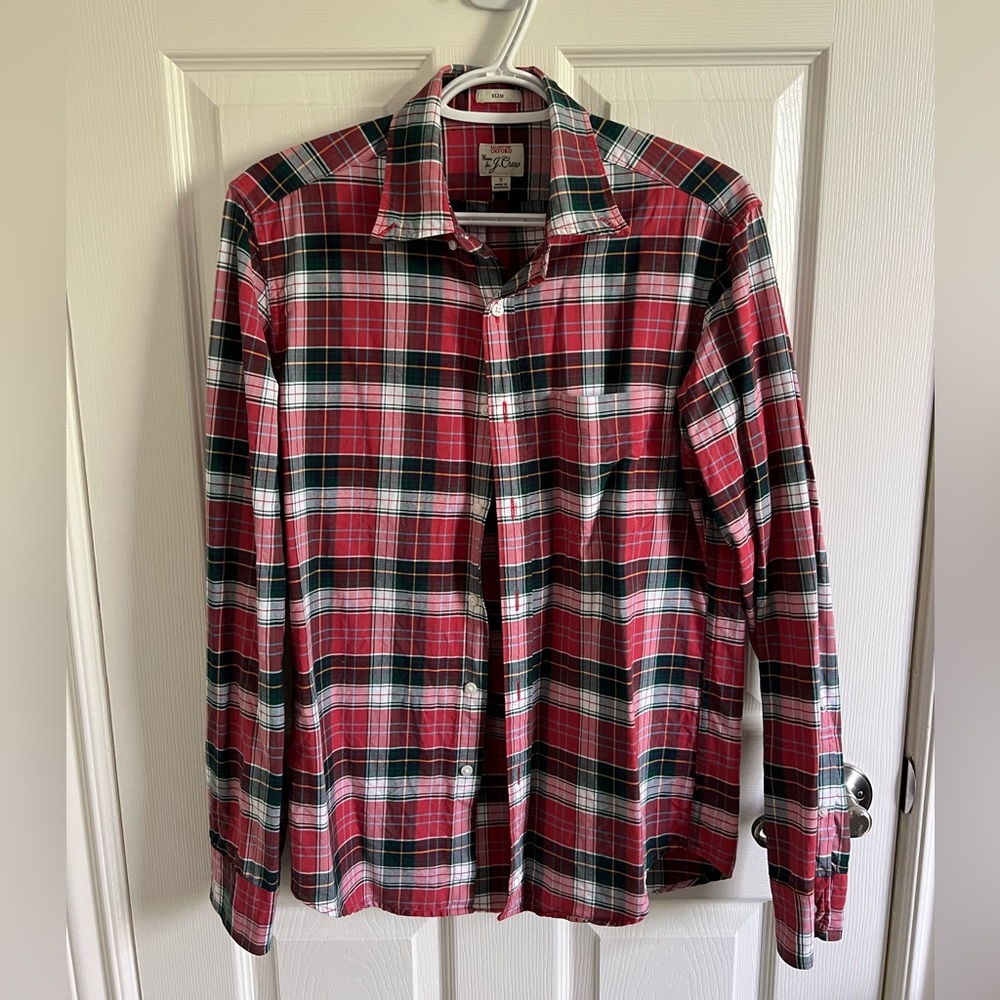 Jcrew slim plaid oxford shirt
